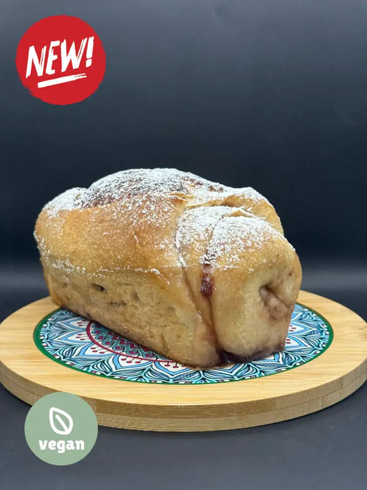 Vegan Strawberry-Almond Butter Babka Cake